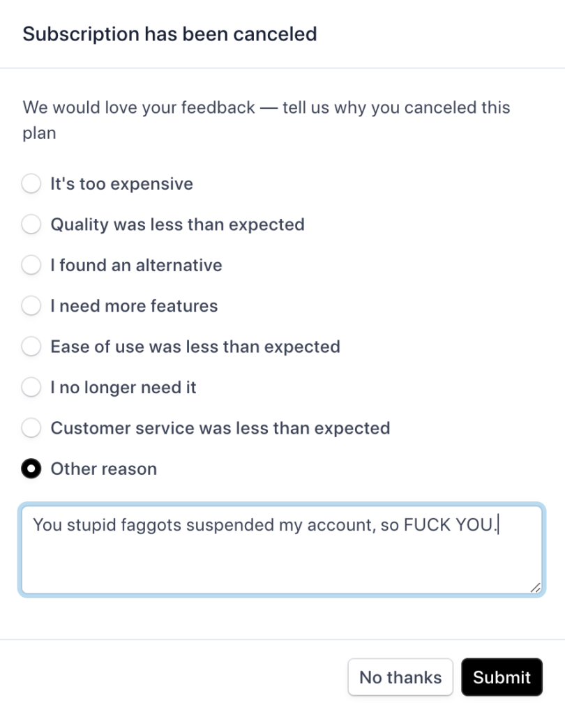 subscription cancellation